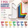 Multi-size Paper Crafting Alignment Guides Color-coded Precision Layering Paper Positioning Rulers Set Matting Spacers Size Tabs