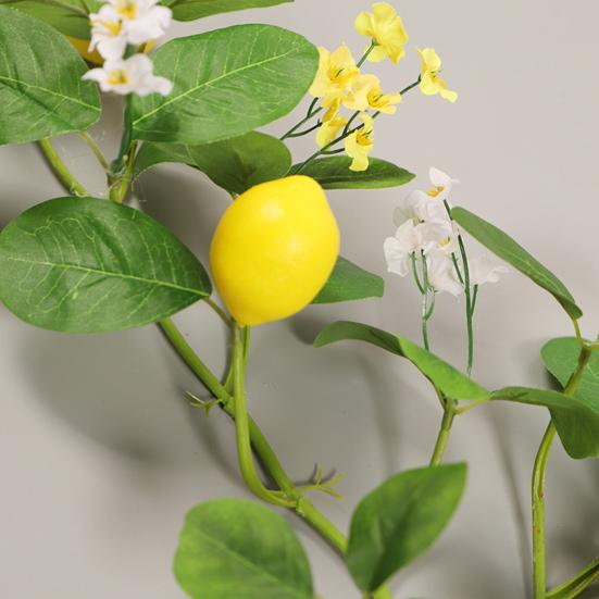 Vivid Fake Lemon Vine Realistic Delicate No Watering Aesthetic Artificial Flower Imitation