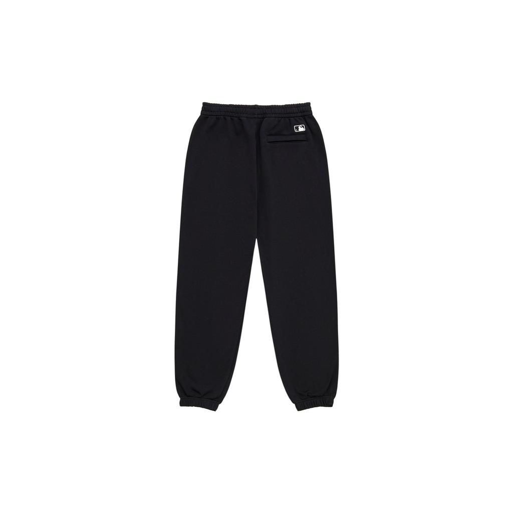 MLB New York Yankees Basic Series 24FW Solid Color Casual 3D Embroidered Letter Logo Cuffed Knit Sweatpants Unisex bottoms Black 3APTB0244-50BKS