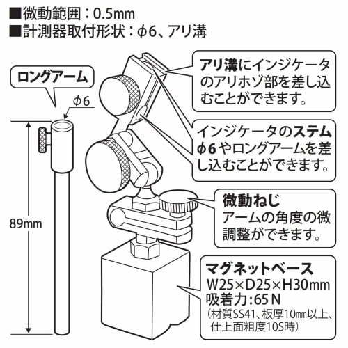 Niigata Seiki SK Made in Japan Mini Magnetic Base with Fine Adjustment B-3