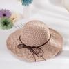Sluneční klobouk pro ženy Ručně pletený slaměný klobouk Mašle Skládací Letní klobouk Dámský Klobouk se širokou krempou Plážový klobouk Ženský