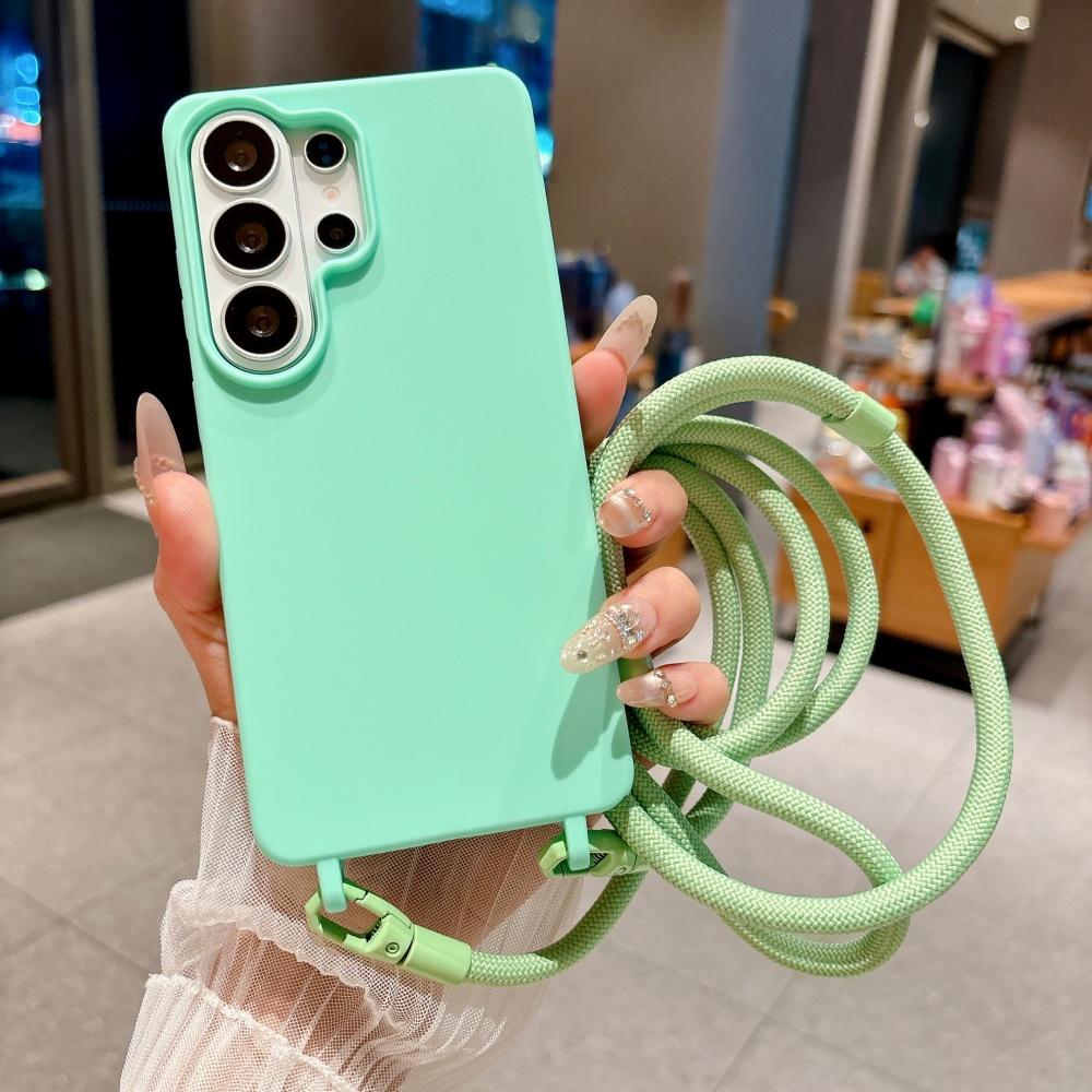Crossbody Lanyard Silicone Soft Case For Samsung S26 Ultra S25 Edge S24 S22 Plus S21 S20 FE Necklace Shoulder Shockproof Cover
