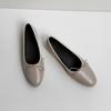 Bow flats 2025 summer new round head single shoes women's sheepskin shallow mouth leather women's shoes Korean version of ballet