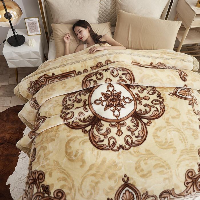 Doppellagige verdickte Raschel-Winterdecke - Ultraweiche Decke für Haushalt & Hochzeitsgeschenk