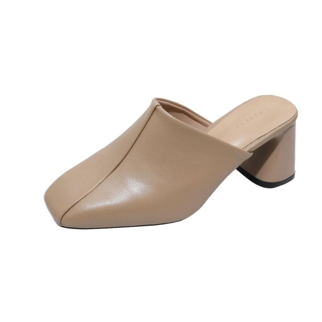 Thick heel women's slippers wish new bag head height increase thin women's shoes 2025 Korean version comfortable foreign trade cool slippers