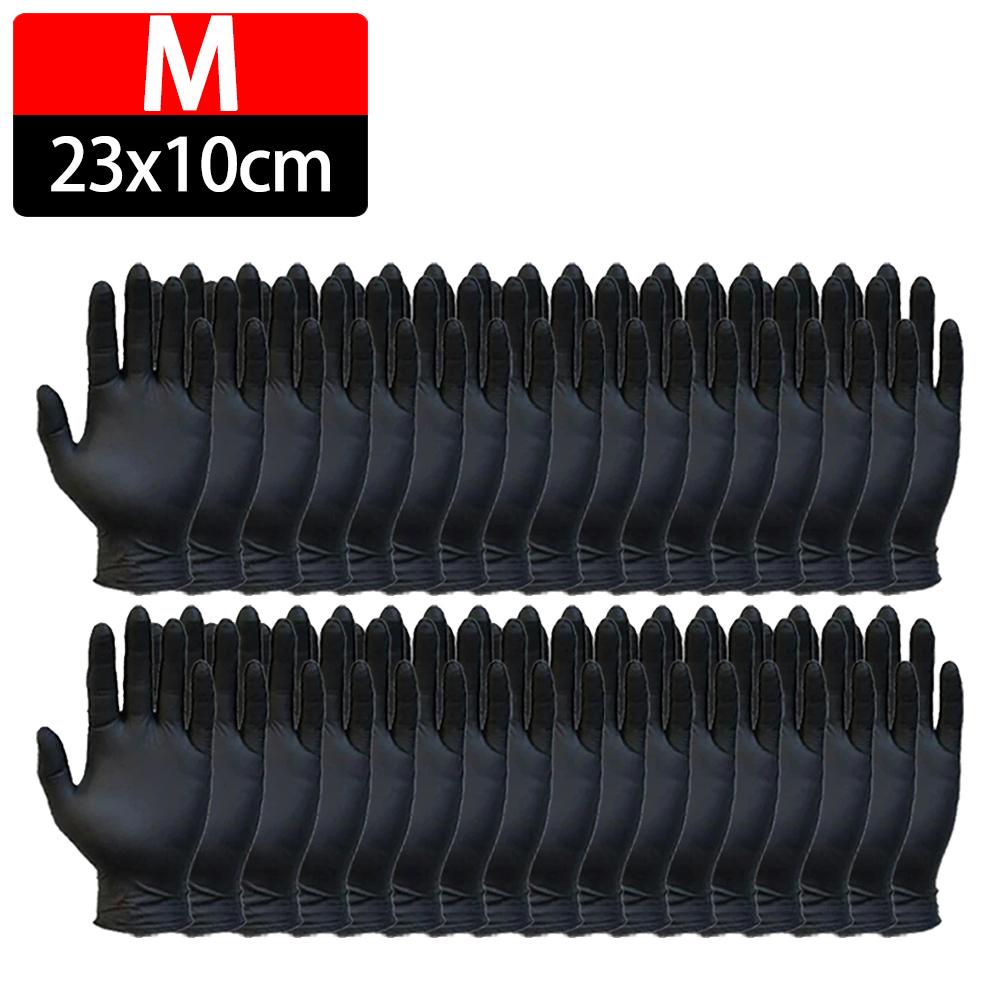 50/2x Black Gloves Thickened Black Nitrile Gloves for Cleaning Hairdressing Waterproof Dishwashing Tattoo Gloves Kitchen Tools
