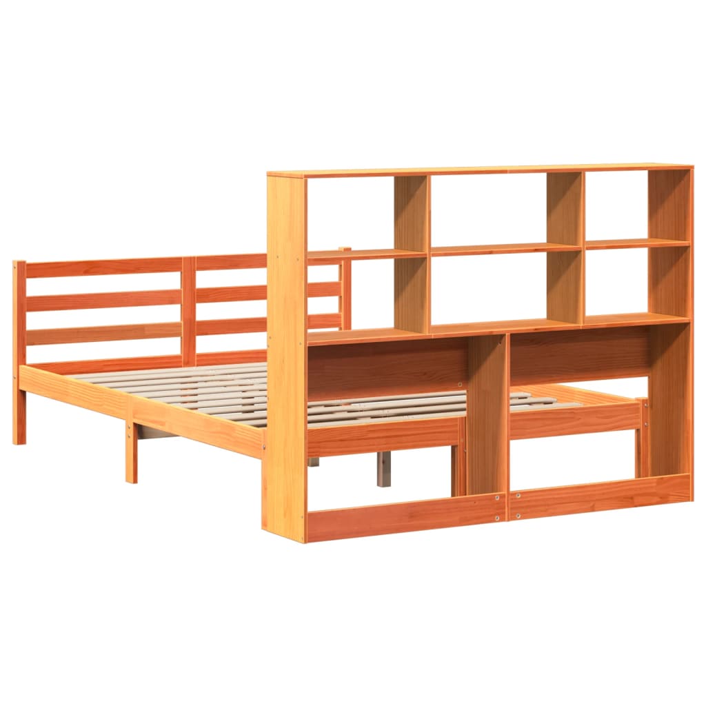 Solid Wood Bed without Mattress Wax Brown 150x200 cm Solid Wood