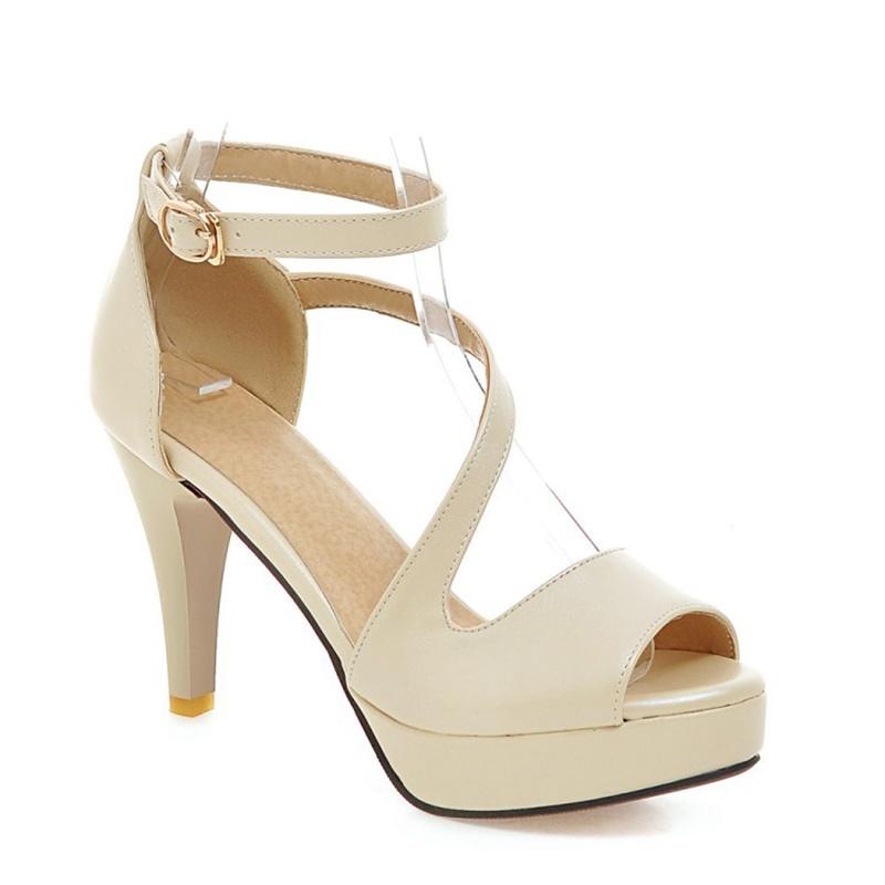 Premium Quality Women Summer Gladiator Sandals High Heels With Breathable Artificial Pu