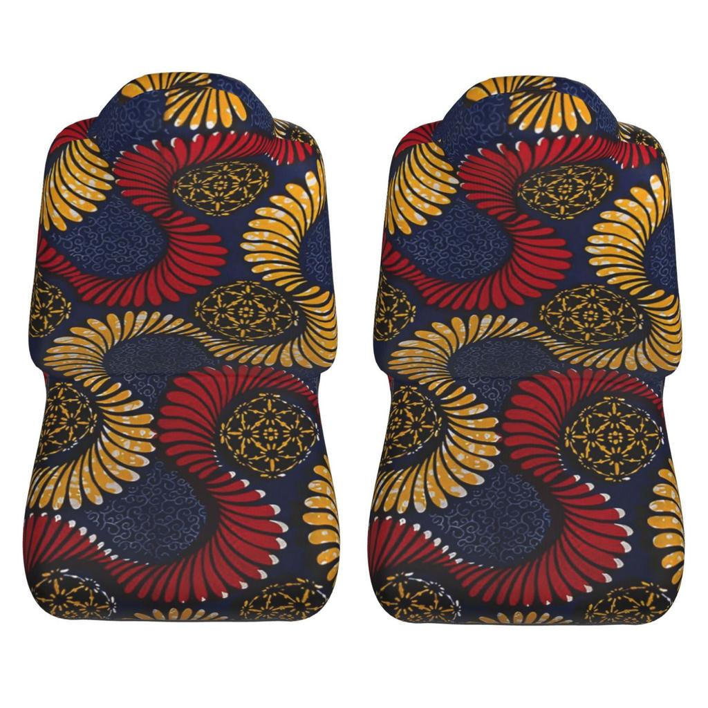 Serpent African Ankara Print 2 Pieces Covers Front Car Seat Universal Protector Cushion Cover Saddle Comfort Covers Fit Most Car