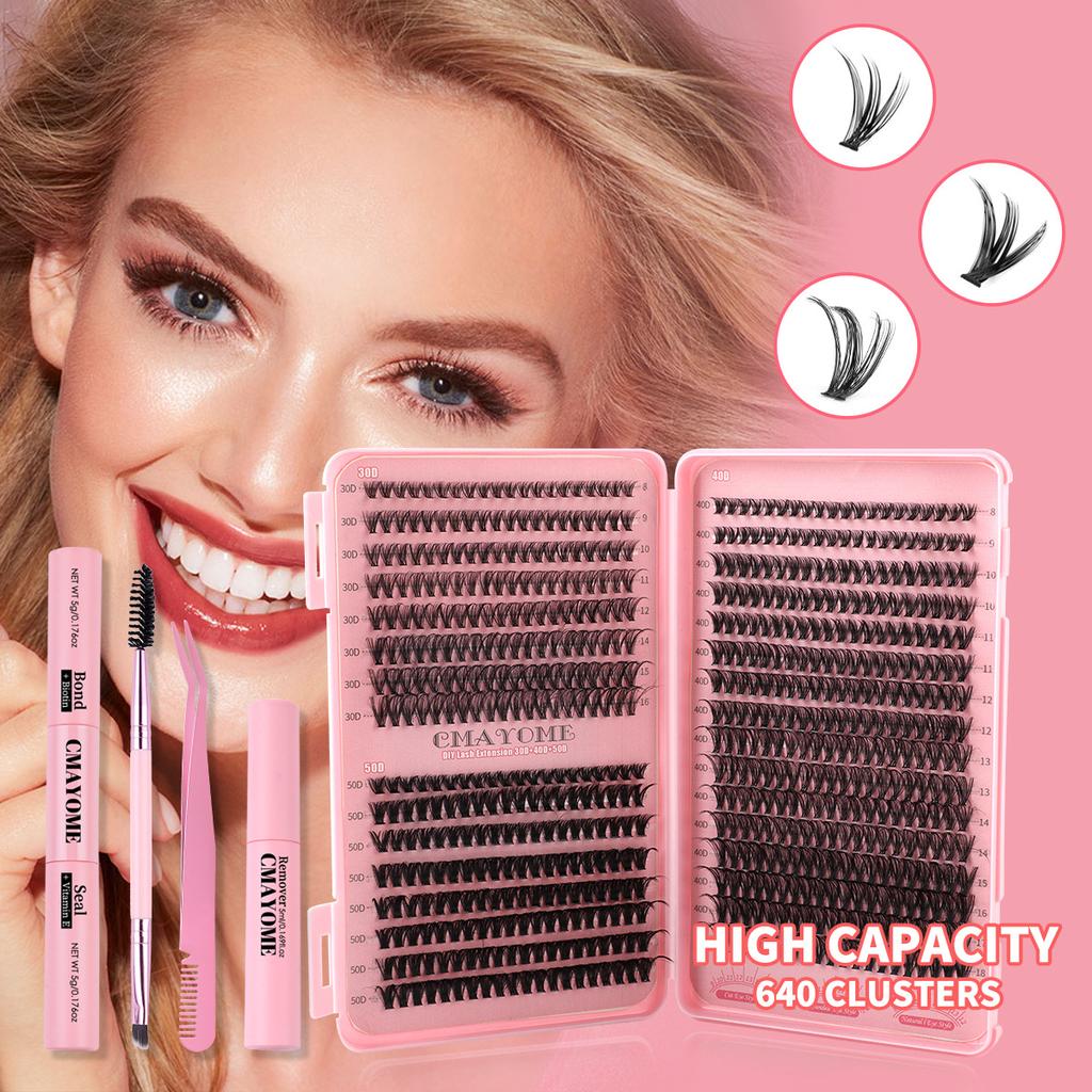 640 Tufts Diy Multi-Hair Eyelash Book 30D40D Natural Thick D Song Segmented False Eyelash Set