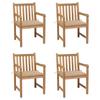 Day and Night - Day and Night Garden Chairs 4 Units Solid Teak Wood with Beige Cushions