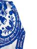 Summer Retro Style Blue & White Porcelain Print Halter Backless Split Dress