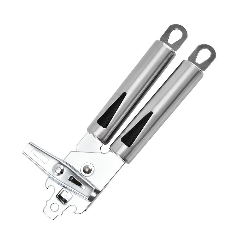 Manual Stainless Steel Can Opener, Effort-Saving, Three-in-One Multifunctional Tool for Canned Food.