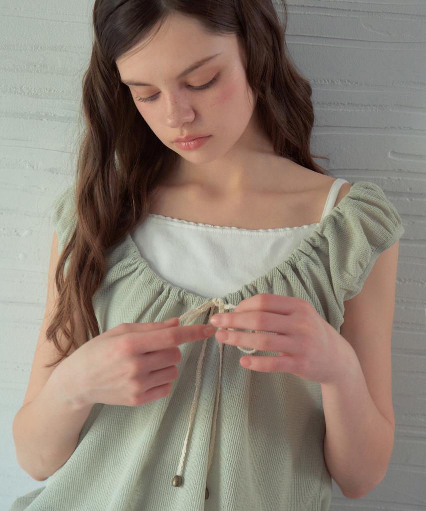 Aueonoseuteljia Net Layered T-Shirt_Milk Green(Ob6Tp06)