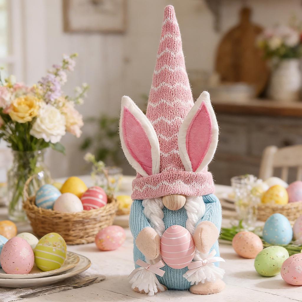 1pc Faceless Gnome Rabbit Dolls Handmade Bunny Carrot Dwarf Plush Doll Spring Easter Bunny Gnome Decoration Kids Easter Gifts