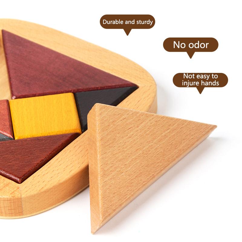 Montessori Holzspielzeug Holzpuzzlespiel für Kinder Tangramms Brainstorming Vorschule Frühes Lernen Kinder Logisches Denken