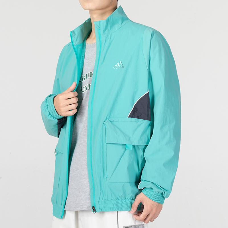 Adidas Jackets Men's Green Stand Collar Moderate Workwear HM5147