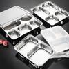 304 Stainless Steel 5-Compartment Deep Meal Tray with Lid