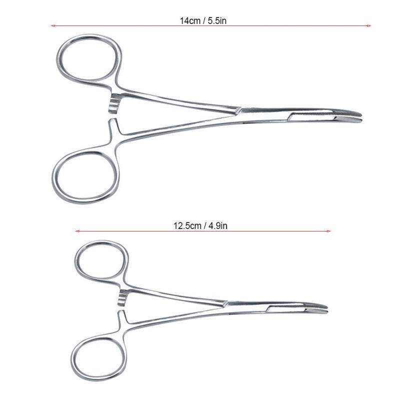 Stainless Steel Pet Dog Cat Ear Hair Tweezers Curved Tip Cleaning Clamp