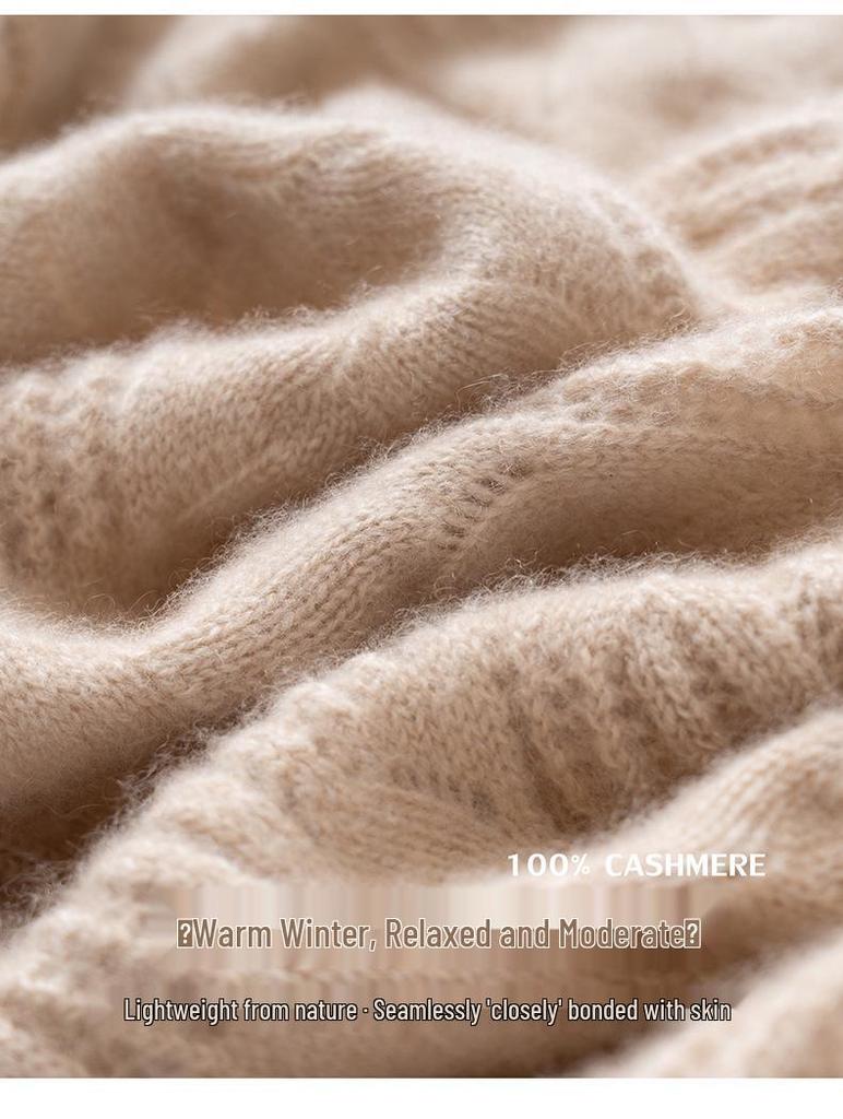 Women's 100% Pure Cashmere Solid Color Knit Scarf - New Fashion Warm Neck Protection