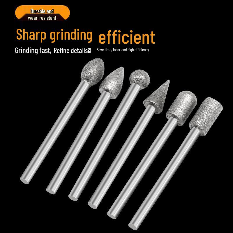 20-Piece Diamond Grinding Needle Set, 3mm Handle, Coarse/Fine Grit for Jade and Stone Polishing
