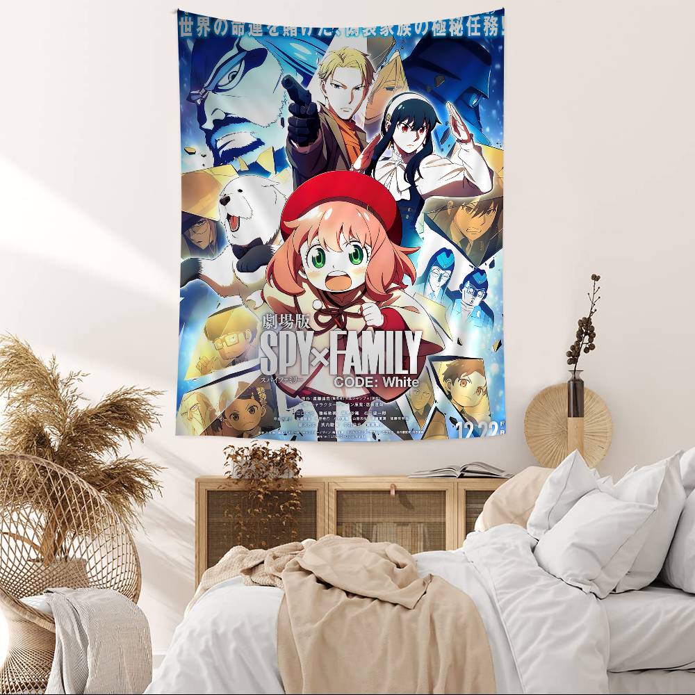 Popular Spy X Family Comedy Anime Anime Tapestry Hippie Flower Wall Carpets Dorm Decor Cheap Hippie Wall Hanging