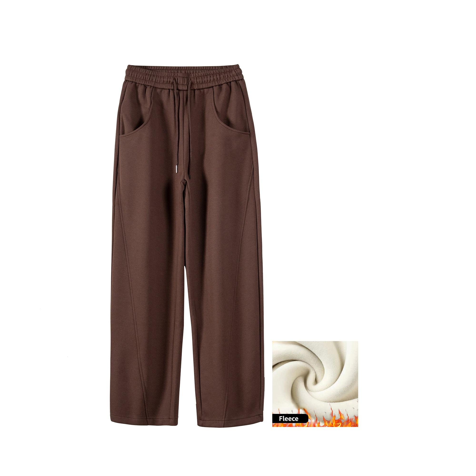 

Свободные широкие брюки, осень 2022, женские красные спортивные штаны с высокой талией, свободные брюки, женские модные уличные прямые брюки XXL кофейный