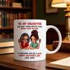Ceramic Mug for Daughter Personalized Coffee Cup with Non-Slip Handle High-Temperature Fired Multi-Use Gift for Mother's Day Birthday Christmas