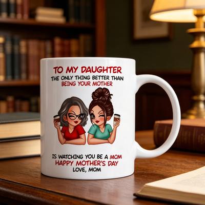 Tazza in Ceramica per Figlia Tazza da Caffè Personalizzata con Manico Antiscivolo Cottura ad Alta Temperatura Regalo Multiuso per Festa della Mamma Compleanno Natale