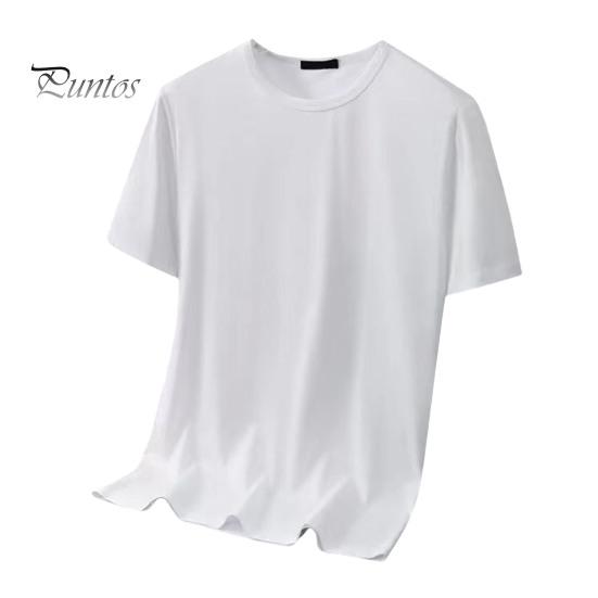 Летний топ унисекс однотонный с круглым вырезом свободный с короткими рукавами пуловер средней длины повседневная спортивная футболка средней длины 3XL белый 679₽
