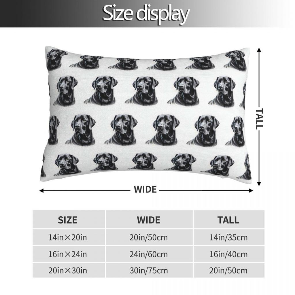 Black Labrador Retriever Rectangle Pillowcase Cushion Cover Decorative Bedroom Bed Home Comfort Throw Pillow
