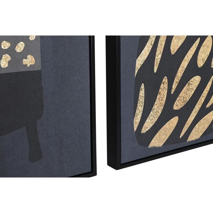 Décoration Murale - Cadre Avec Vases Coloniaux - 83 X 4,5 X 123 Cm - Naturel Et Doré - Style Ethnique