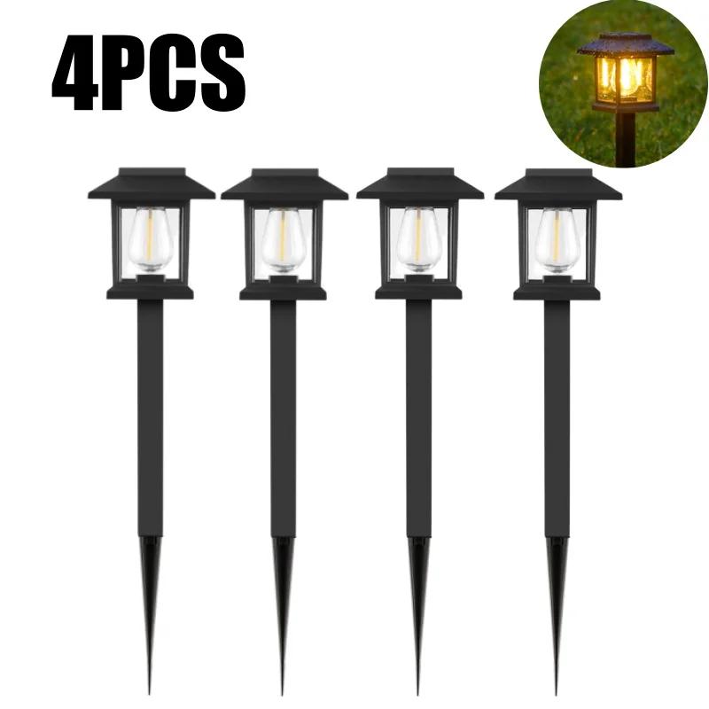 Waterproof Solar Tungsten Lawn Light Garden Landscape Filament Lamp Path Lawn Lights Solar Power Pathway Garden Lights Outdoor
