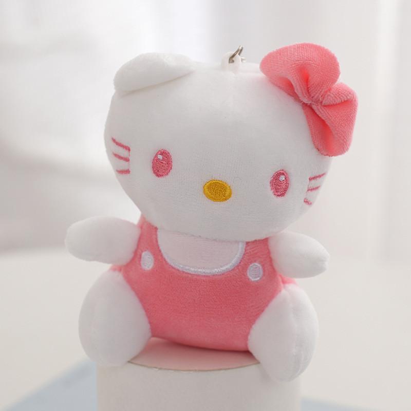 Entzückender Kt Cat Plüsch-Schlüsselanhänger Niedliches Cartoon-Tier Stofftier Taschenanhänger