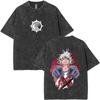Anime Gachiakuta Riyo Vintage Washed T Shirts Men Women Manga Retro Oversized Short Sleeve Tshirt Male Fashion Trend Streetwear