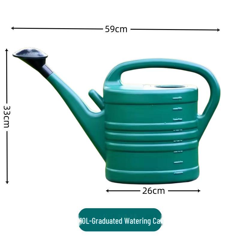 8-10L Large Capacity Watering Can with Long Spout & Shower Head for Vegetables and Flowers