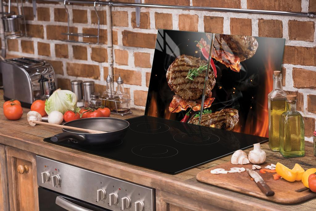 SZKLANA PŁYTA OCHRONNA NA KUCHENKĘ 90x52 GRILL