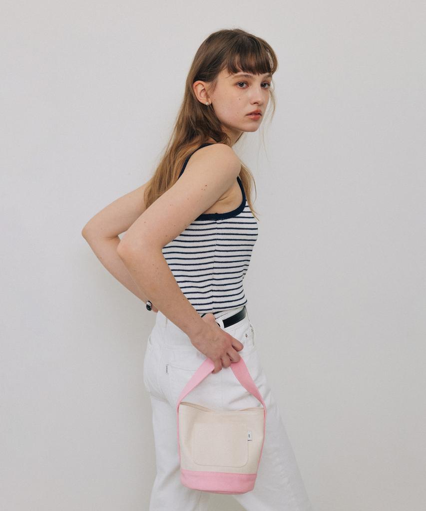 Ttudement Canvas Basket Bag Pink