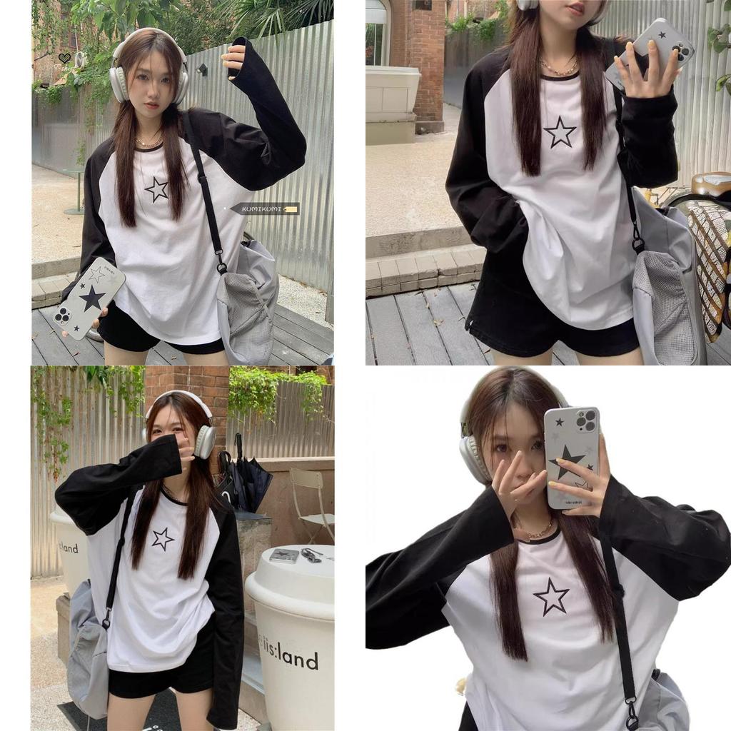 Casual Star Embroidered T Shirt For Women With Rayon Polyester Blend Spring