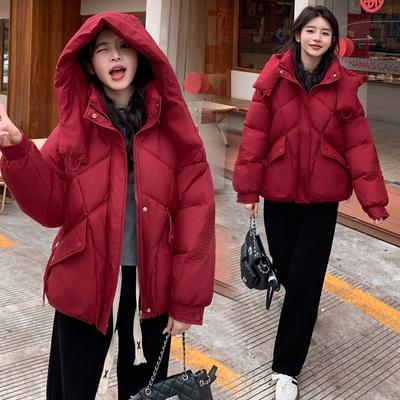Short Down Cotton Jacket Women's Winter New Fashion Small Hooded Thickened Cotton Coat Cotton