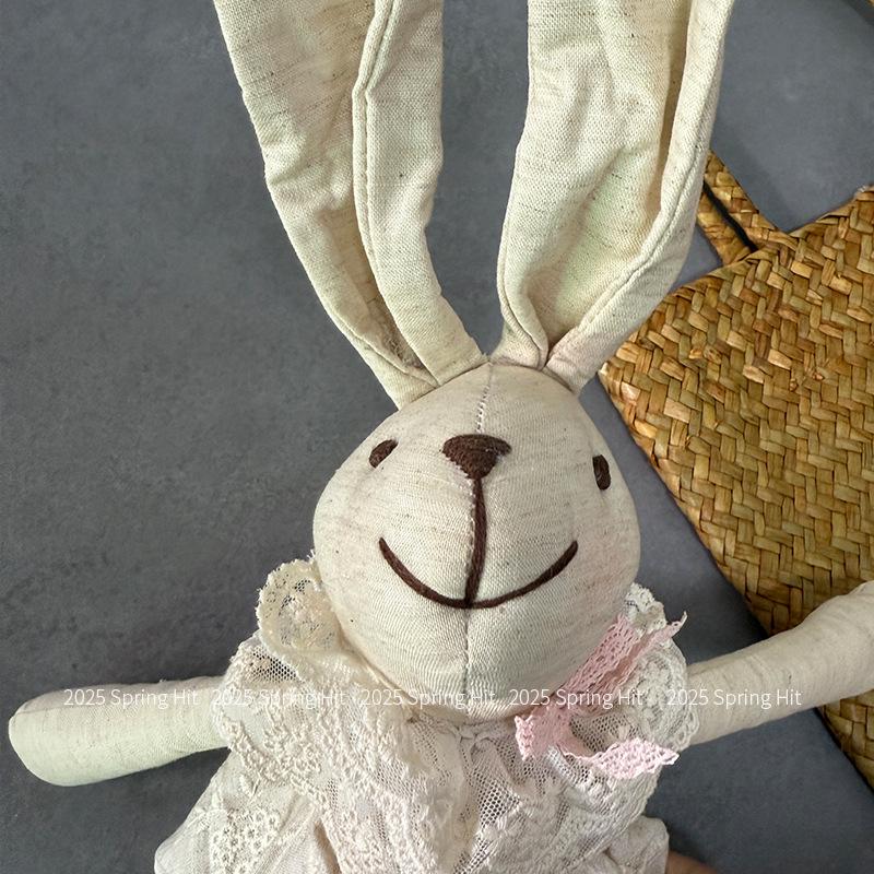 Nordic Cotton Linen Handmade Long-Legged Rabbit Doll - Children's Comfort Toy & Home Decor