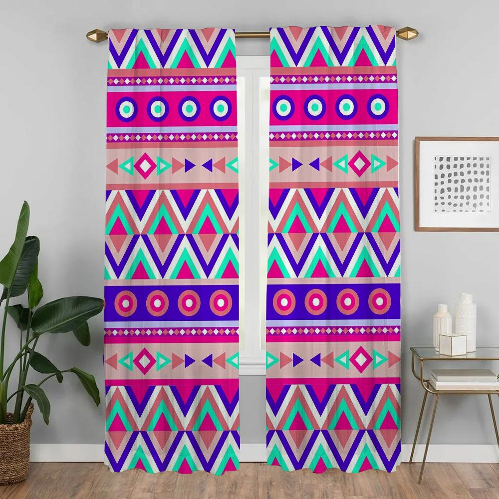 Aztec Curtains Child Room Shades Blackout Curtain for Room 2 Panel Tulle for Bedroom Partition Home Interior Curtains Living