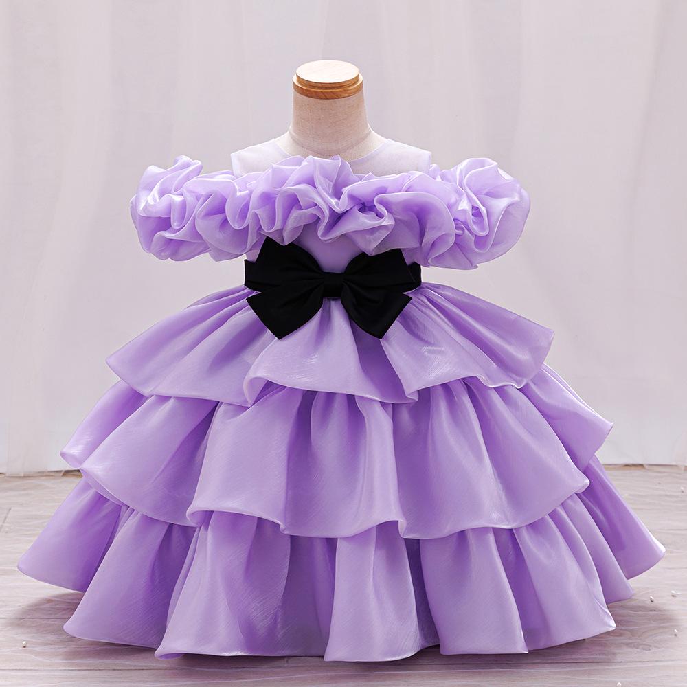 Princeznovské šaty na prvé narodeniny pre dievčatko - Kostým na detskú oslavu, svadbu, klavírne vystúpenie, Detské spoločenské šaty