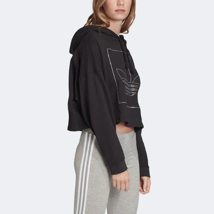 Adidas Originals Sweatshirts Women's Black Hooded Moderate Regular (Unisex) Sweatshirts FM1915