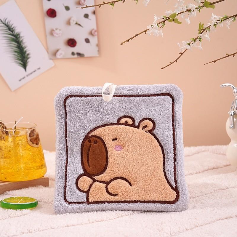 1 Peça Toalha de Mão Animal Fofo Desenho Animado Pendurada Absorvente e Não Solta Cabelo Fácilmente Pano de Mão para Cozinha