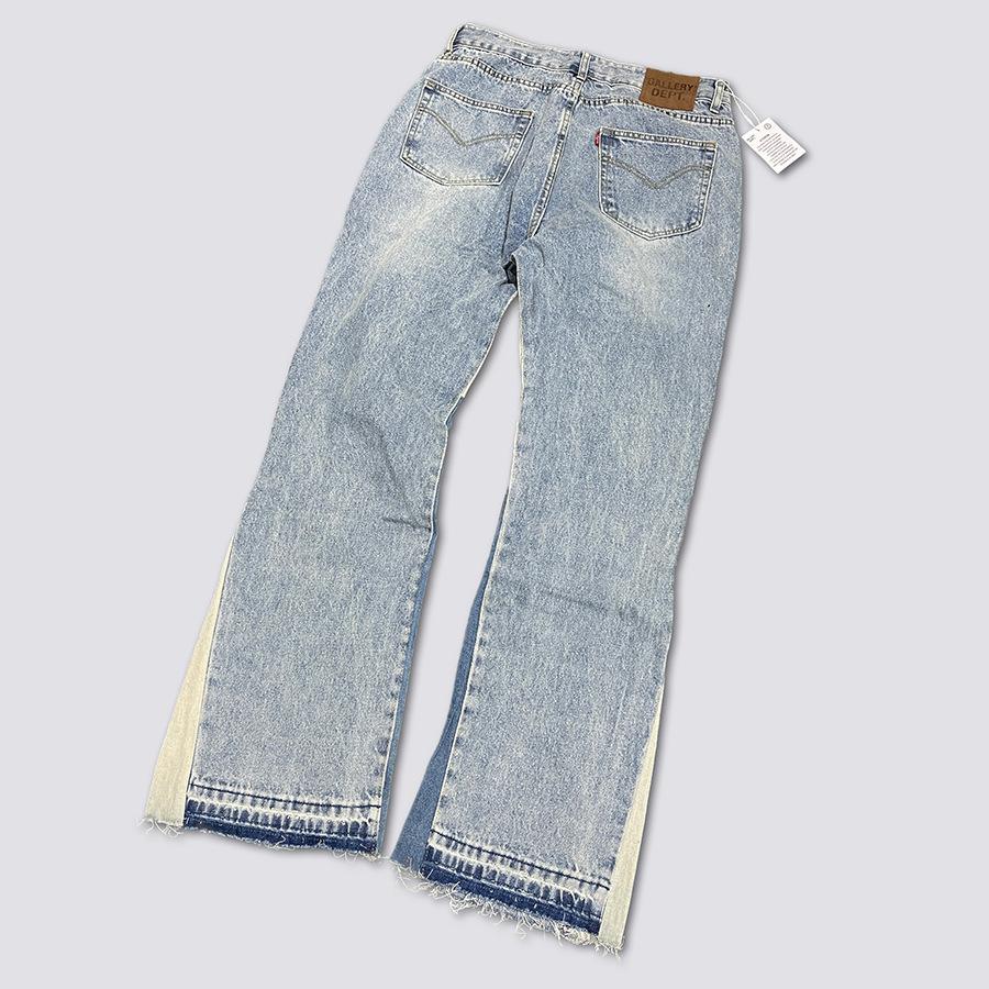 Trendy Wijde Jeans, Gewassen, Slijtageplekken, Patchwork, Unisex Stijl