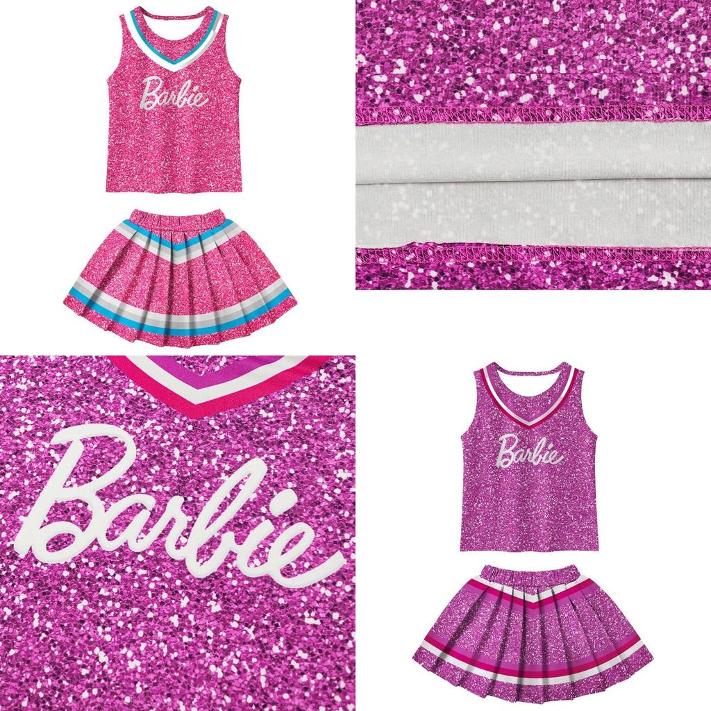 Barbie The Movie Purple Polyester Fiber Cosplay Dress For Kids Sizes)