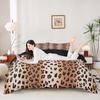 Homewish Leopard Print Duvet Cover Set Cheetah Print Quilt Cover Set Animal Theme Bedding Wildlife Bedroom Room
