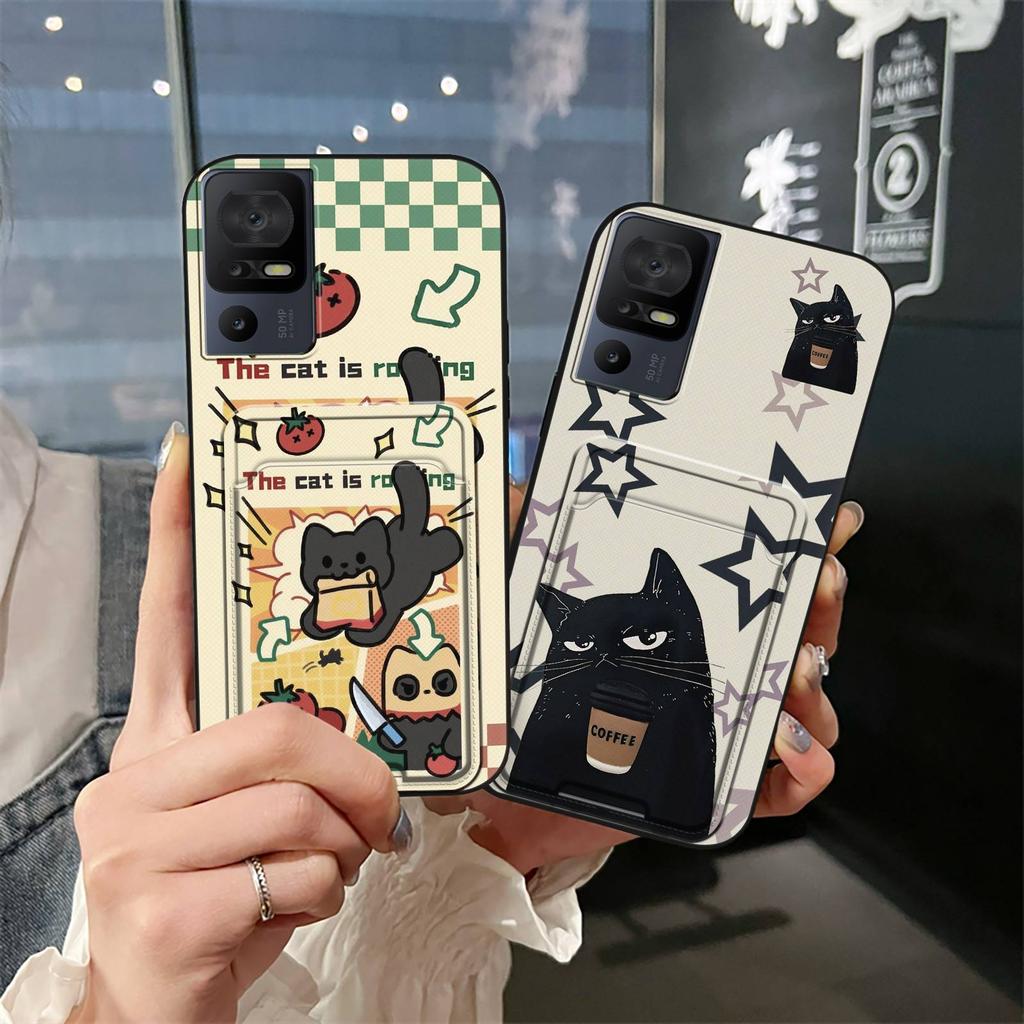protective Silicone Phone Case For TCL 40SE/T610K Card sleeve Anti-knock Fashion Design Soft case TPU Waterproof Cover