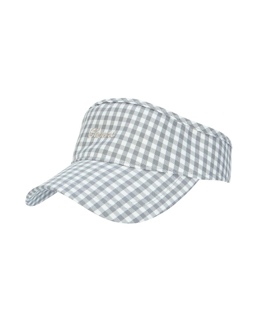 5HOURS Gingham Check Sunvisor _ Gray
